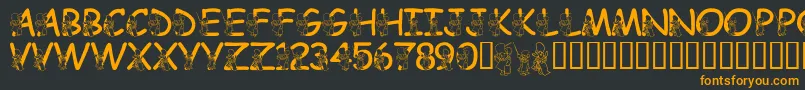 LmsHundredAcreHalloween Font – Orange Fonts on Black Background