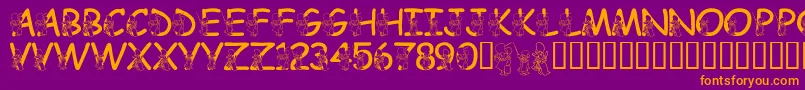 LmsHundredAcreHalloween Font – Orange Fonts on Purple Background