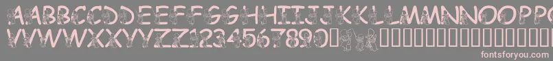 LmsHundredAcreHalloween Font – Pink Fonts on Gray Background