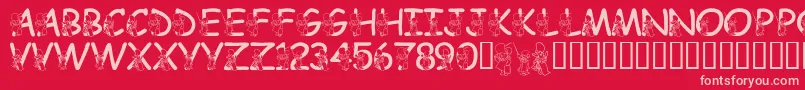 LmsHundredAcreHalloween Font – Pink Fonts on Red Background