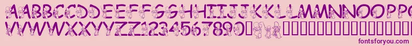 LmsHundredAcreHalloween Font – Purple Fonts on Pink Background