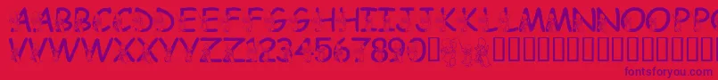 LmsHundredAcreHalloween Font – Purple Fonts on Red Background