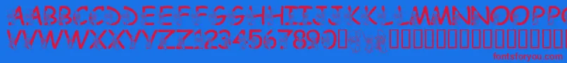 LmsHundredAcreHalloween Font – Red Fonts on Blue Background