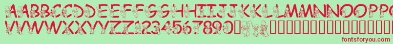 LmsHundredAcreHalloween Font – Red Fonts on Green Background