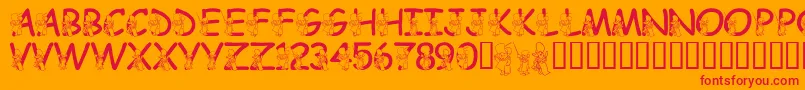 LmsHundredAcreHalloween Font – Red Fonts on Orange Background