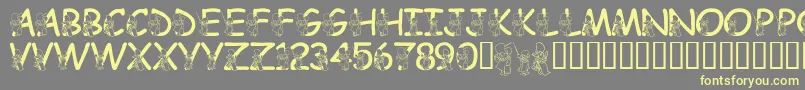 LmsHundredAcreHalloween Font – Yellow Fonts on Gray Background