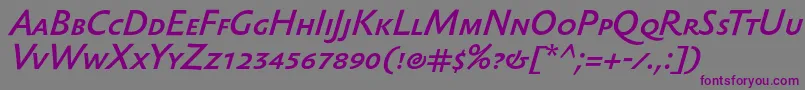 Czcionka SebastianlightscBolditalic – fioletowe czcionki na szarym tle