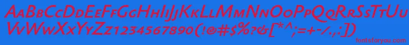 SebastianlightscBolditalic Font – Red Fonts on Blue Background