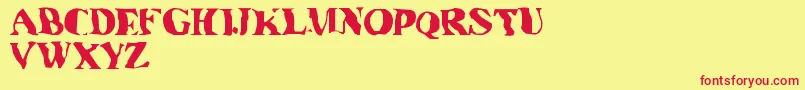 UnderWater Font – Red Fonts on Yellow Background