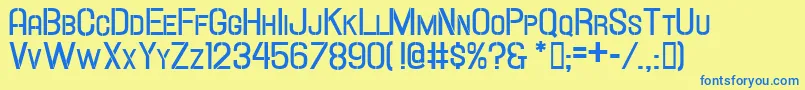 Hallandalestencilboldsc Font – Blue Fonts on Yellow Background