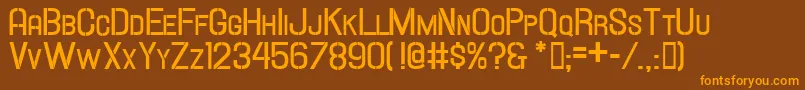 Hallandalestencilboldsc Font – Orange Fonts on Brown Background