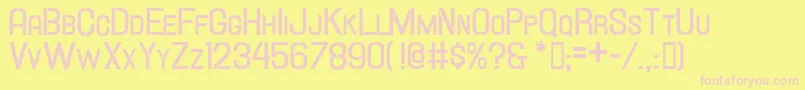 Hallandalestencilboldsc Font – Pink Fonts on Yellow Background