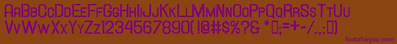 Hallandalestencilboldsc Font – Purple Fonts on Brown Background