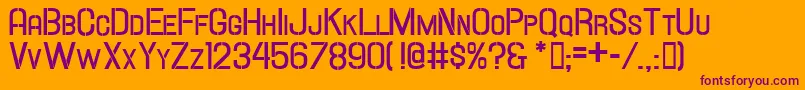 Hallandalestencilboldsc Font – Purple Fonts on Orange Background