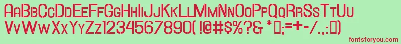 Hallandalestencilboldsc Font – Red Fonts on Green Background