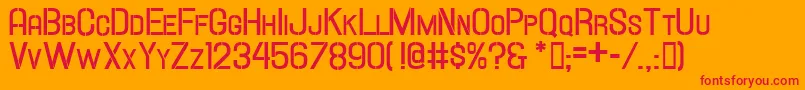 フォントHallandalestencilboldsc – オレンジの背景に赤い文字