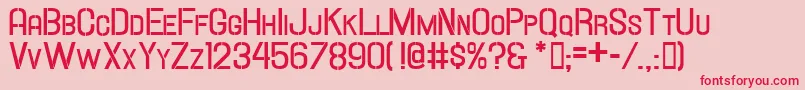 Hallandalestencilboldsc Font – Red Fonts on Pink Background