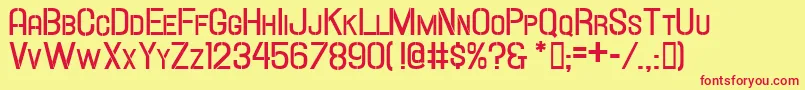 Hallandalestencilboldsc Font – Red Fonts on Yellow Background