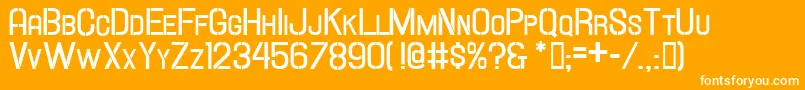 Hallandalestencilboldsc Font – White Fonts on Orange Background