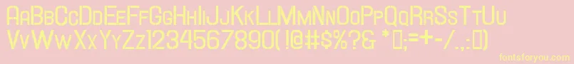 Hallandalestencilboldsc Font – Yellow Fonts on Pink Background