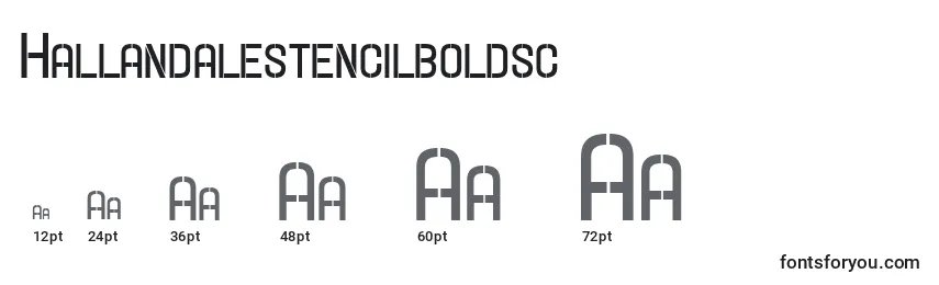Размеры шрифта Hallandalestencilboldsc