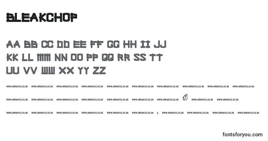 BleakChop-fontti – aakkoset, numerot, erikoismerkit