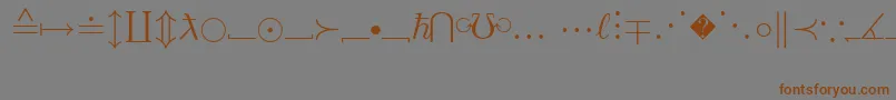 フォントEuclidExtra – 茶色の文字が灰色の背景にあります。