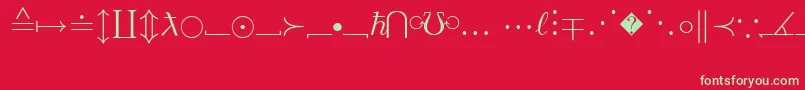 フォントEuclidExtra – 赤い背景に緑の文字