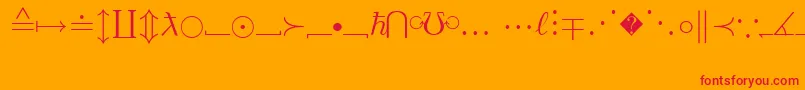 フォントEuclidExtra – オレンジの背景に赤い文字