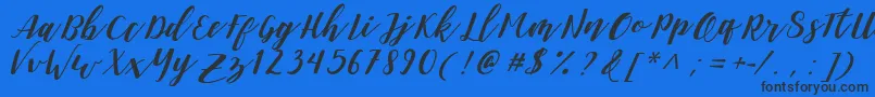 DanieshaForPersonalUse Font – Black Fonts on Blue Background