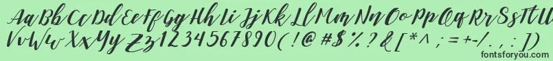 DanieshaForPersonalUse Font – Black Fonts on Green Background