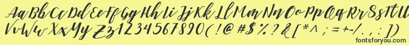 DanieshaForPersonalUse Font – Black Fonts on Yellow Background
