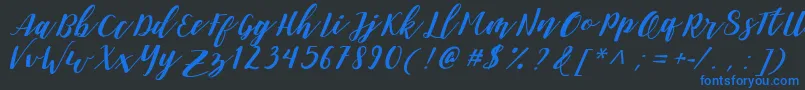 DanieshaForPersonalUse Font – Blue Fonts on Black Background