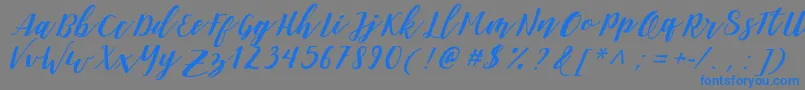 DanieshaForPersonalUse-Schriftart – Blaue Schriften auf grauem Hintergrund