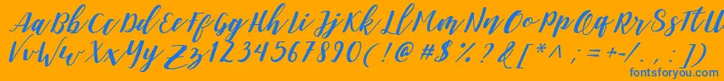 DanieshaForPersonalUse Font – Blue Fonts on Orange Background