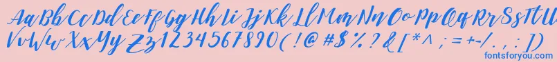 DanieshaForPersonalUse Font – Blue Fonts on Pink Background