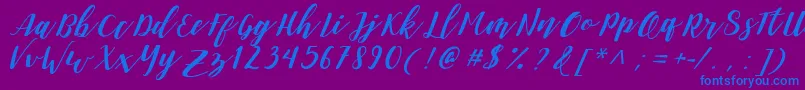 DanieshaForPersonalUse Font – Blue Fonts on Purple Background