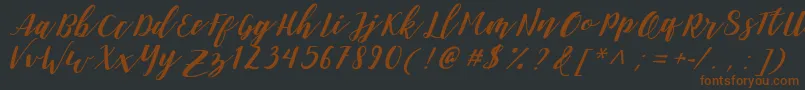 DanieshaForPersonalUse Font – Brown Fonts on Black Background