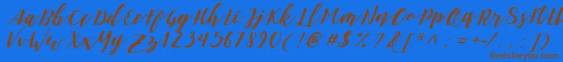 DanieshaForPersonalUse Font – Brown Fonts on Blue Background