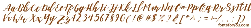 DanieshaForPersonalUse-Schriftart – Braune Schriften auf weißem Hintergrund