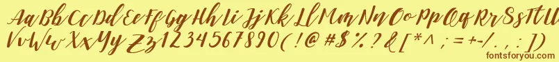 DanieshaForPersonalUse Font – Brown Fonts on Yellow Background