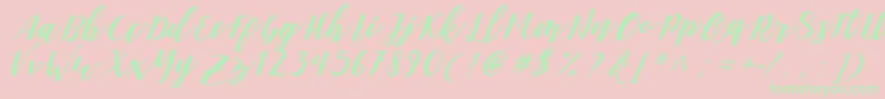 DanieshaForPersonalUse Font – Green Fonts on Pink Background