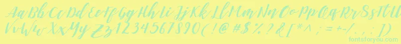 DanieshaForPersonalUse Font – Green Fonts on Yellow Background