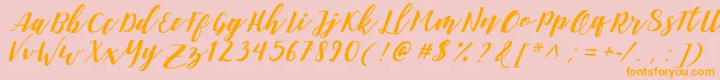 DanieshaForPersonalUse Font – Orange Fonts on Pink Background