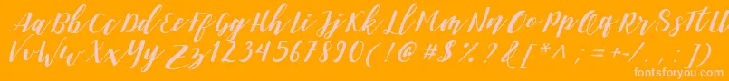 DanieshaForPersonalUse-Schriftart – Rosa Schriften auf orangefarbenem Hintergrund