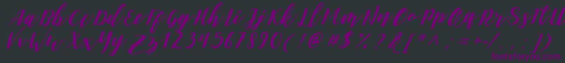 DanieshaForPersonalUse Font – Purple Fonts on Black Background