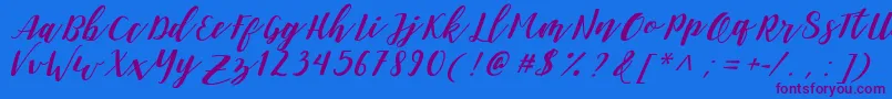 DanieshaForPersonalUse Font – Purple Fonts on Blue Background