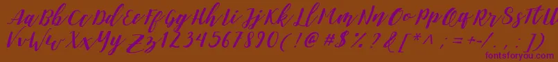 DanieshaForPersonalUse Font – Purple Fonts on Brown Background