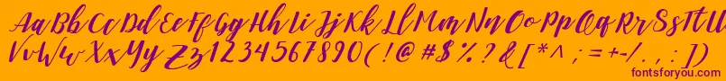 DanieshaForPersonalUse Font – Purple Fonts on Orange Background