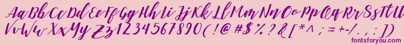 DanieshaForPersonalUse Font – Purple Fonts on Pink Background